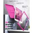 thumbnail image 3 of TEMOGU-Case Fit 2018/2017 iPad 9.7 6th/5th Generation - [Heavy Duty] Shockproof Full Body Rugged Hybrid Cover with Built-in Screen Protector Compatible with Apple iPad 9.7 Inch 2018/2017, Persian Pin, 3 of 4