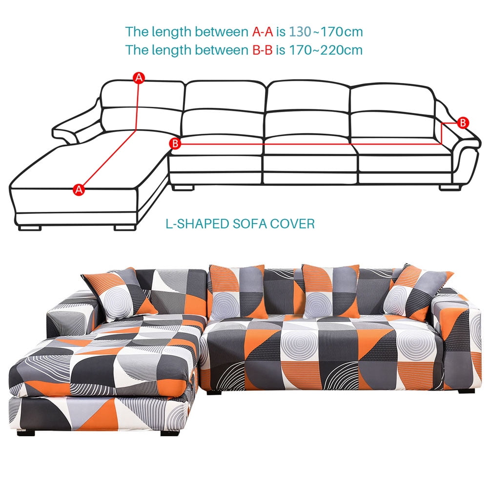 74-90inch Sofa Stretch Slipcover Couch Cover for L Shape Corner 3-Seater Sofa 