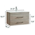 thumbnail image 2 of YYAo Wall Mounted Medicine Cabinets,Bathroom Wall Cabinet,Grey Wood Grain Wall-Mounted Bathroom Vanity with Double Drawers,Soft-Close System,White Ceramic Sink, 2 of 9
