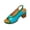 Blue, variant on Women's Low Chunky Heels Sandals Open Toe Slingback Slip-On Block Heels Summer Sandals for Casual Wedding Party, Green Size 9