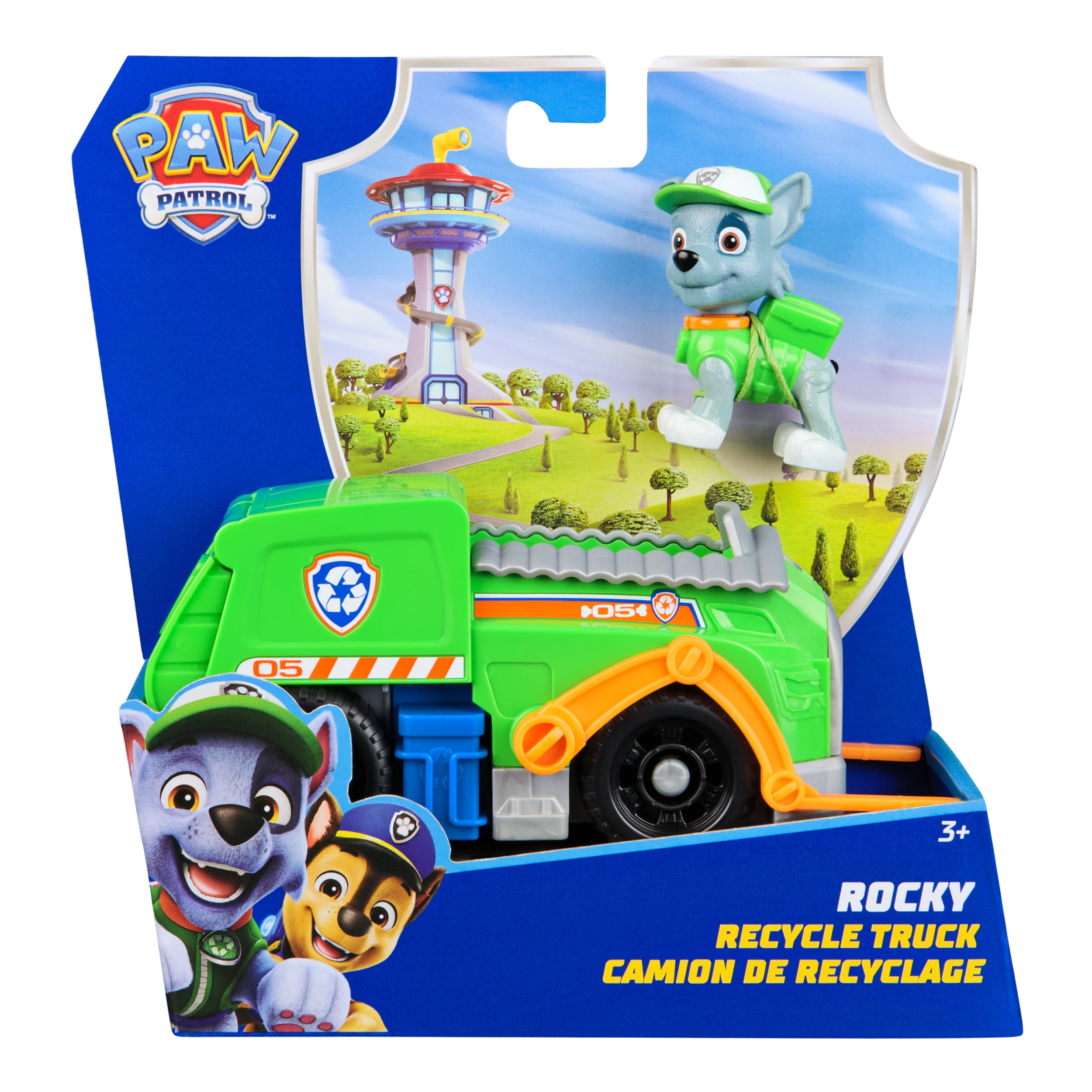 PAW Patrol, Rocky’s Recycle Truck, Toy Vehicle with Collectible Action Figure, Sustainably Minded Kids Toys for Boys & Girls Ages 3 and Up