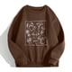 thumbnail image 1 of ICHUANYI Clearance Women's Vintage Funny Loose Long Sleeve Round Neck Printed Sweatshirt Funny Plant Print Blouse(Coffee, M) ICHUANYI WER2023081506767, 1 of 8
