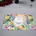 thumbnail image 2 of MKHERT Watercolor Blooming Cactus Flowers Placemats Table Mats for Dining Room Kitchen Table Decoration 12x18 inch,Set of 6, 2 of 4