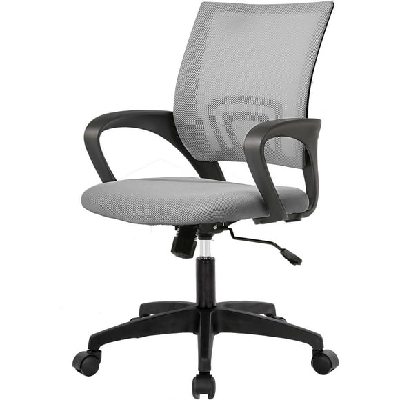 BestOffice Home Office Chair Desk Adjustable Lumbar Support Armrest Executive, High Density Mesh 360 Degree for Men Women, Grey