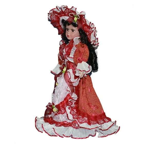 Ladaidra Brown fhgksm Elegant 17 Inch Porcelain Dolls Italian Love Collectible for Home Decors And