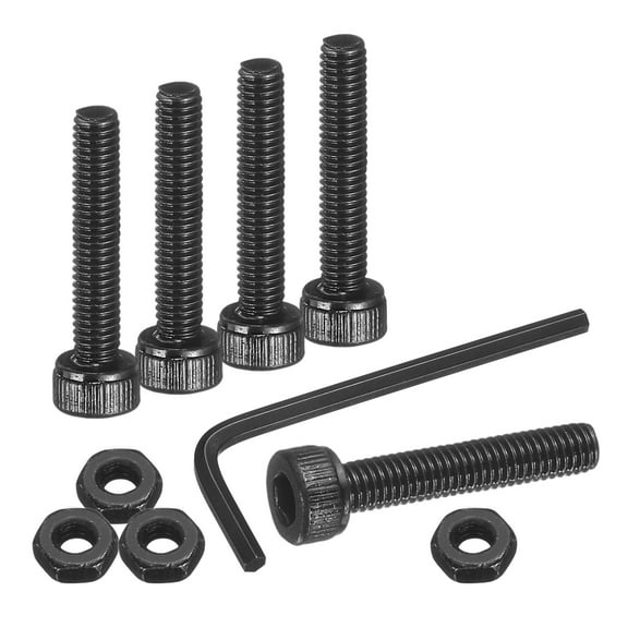 30 Pack Hex Socket Head Cap Screws Bolts, M3x16mm 304 Stainless Steel Socket Drive Machine Screws Bolts with Hex Wrench, Black