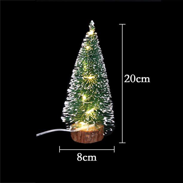Sisal Christmas Tree With Led Lights Small Pine Tree Table Desk Xmas Decor