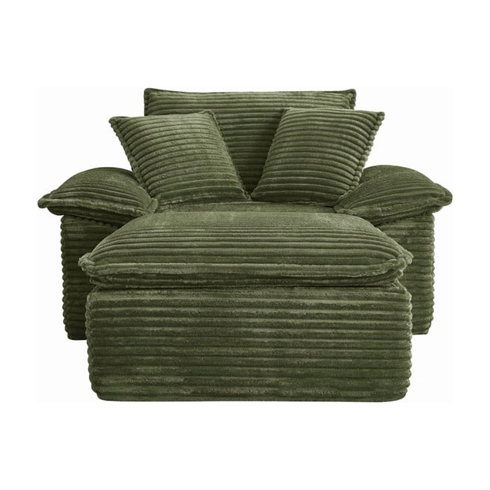 Oversized Single Sofa Chair with Movable 2-Layer Ottoman Set, Chaise Lounge Lazy Sofa, Modular Accent Floor Sofa