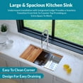 thumbnail image 4 of Strictly Sinks 32” Undermount Workstation Kitchen Sink - Stainless Steel 16 Gauge Single Bowl Sink, 4 of 9