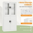 thumbnail image 6 of STANI Heavy Duty Metal Cabinet with Lock, Tall Office Storage Cabinet with Glass Door, Lockable White Steel Cabinet with 2 Adjustable Shelves for Home, Clinic, Pantry, Basement, 6 of 9