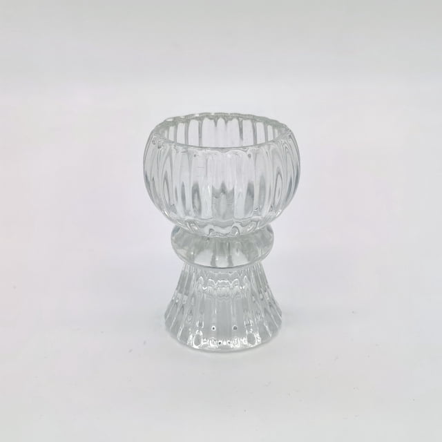 Candelabros, candelabros de Vidrio para Velas cónicas, candelabros Vintage para Centro de Mesa de Fiesta de Bodas, 4,5 * 8 cm, Vidrio de Cristal