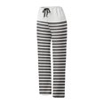 thumbnail image 5 of ATOYSOY Women's Activewear Wide Leg Pants Retro Regular Comfy Casual Workout Palazzo Pants Trousers Striped Bandage Sweatpants High Waist Trendy Pants Black S, 5 of 6