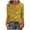 Yellow, variant on Tops for Women 3/4 Sleeve Printed Button T-shirt Casual Loose Top,Womens Tops Plus Size Brown XL