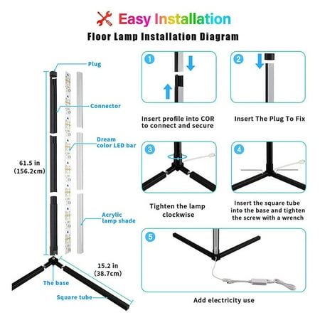Sy Lashahope Led Floor Lamp Rgb Color Changing Mood Lighting Corner With App And Remote Control Canada Sy Lashahope Led Floor Lamp Rgb, How Much Electricity Does A Floor Lamp Use