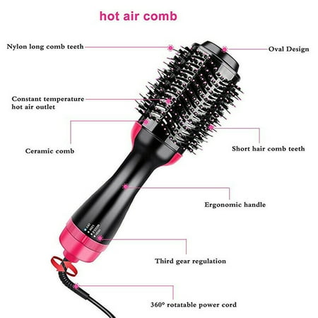 Multifunction Infrared Hair Dryer Brush Volumizer Curler Electric