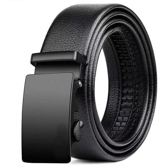 TELOLY Boys Belt, Kid Dress Belt with Click Buckle, Adjustable Leather Belt for School Uniform and Formal Pants Boys Black Belt