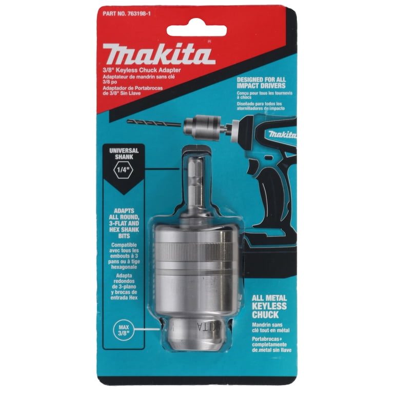 Makita 763198-1 3/8-inch Keyless Chuck with 1/4-inch Shank Adapter