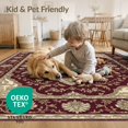 thumbnail image 4 of ODIKA 5'x7' Washable Area Rug Easy Care, Non-Shedding, Pet Friendly, Vintage Grey Traditional Ornate Symmetrical Border Vine Throw for Small Living Room, Bedroom, 4 of 7
