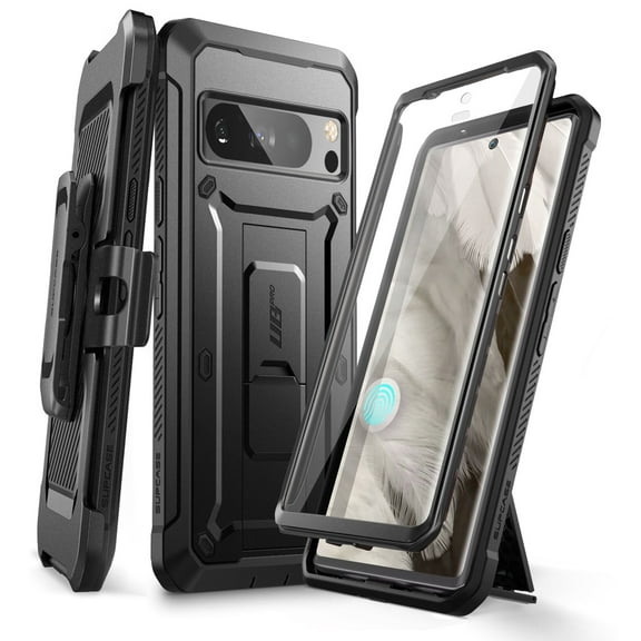SUPCASE Unicorn Beetle Pro Series Case for Google Pixel 8 Pro (2023 Release), Full-Body Rugged Belt-Clip & Kickstand Case with Built-in Screen Protector (Black)