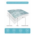 thumbnail image 4 of Twin XL Quilt Bedding Set, Shabby Teal Blue Reversible Summer Quilt 3 Pieces, Oil Painting Vintage Art Blue White Lightweight Bedspreads Coverlets with 2 Pillow Shams for All Seasons, 4 of 5