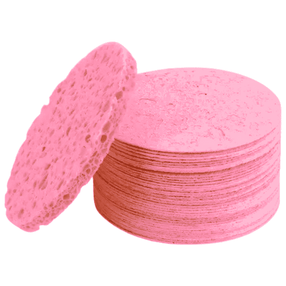 Esponjas Faciales Comprimidas de Celulosa Pack 48 Unidades Rosa– Limpieza Profunda y Suavidad Extrema