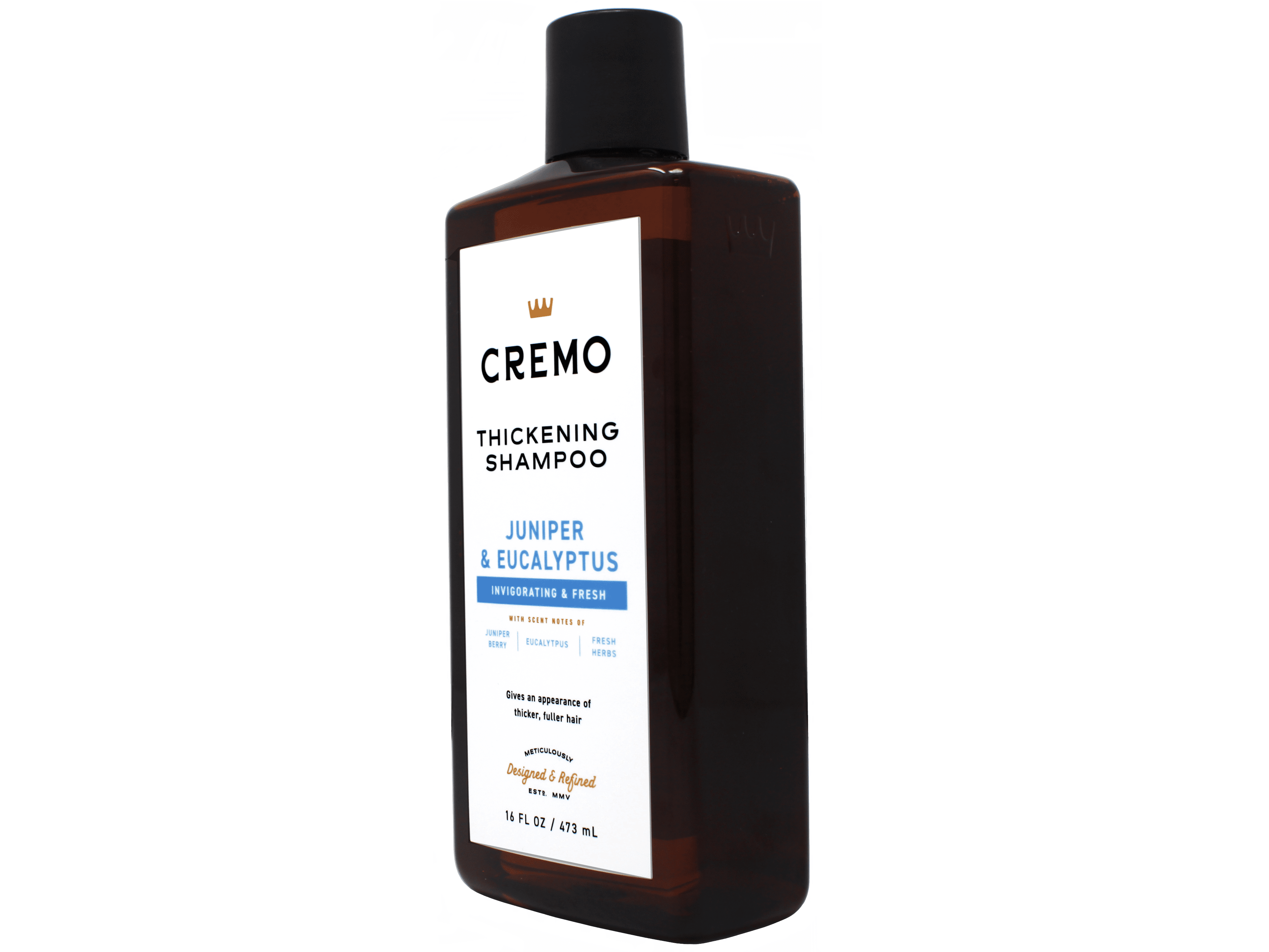 3 Pack - Cremo Juniper & Eucalyptus Barber Grade Thickening Shampoo, 16 Fl Oz