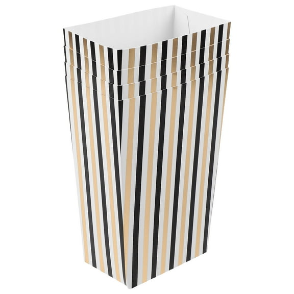 Raindrops Striped Popcorn Boxes for Parties Birthday Holiday Decor Reusable Snack Containers Large Capacity 4 pcs