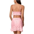 thumbnail image 4 of UPPADA Womens High Waisted Bikini Sets Flexible Comfy Swimsuits Halter Tie Back Bathing Suit Two Piece Swim Suits 2025 Color Block Bathing Suits Bikini and Bottom Pink,L, 4 of 7