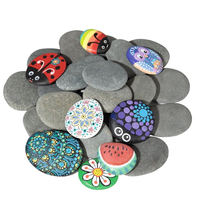 River Rocks para pintar Simetufy, 25 unidades, 5-7 cm, planas y lisas