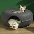 thumbnail image 3 of Donut Cat Bed Pet Cat Interactive Game Toy Cat Bed Dual-use Tunnel Bed with Felt Toy Gift for Small Kitten Rabbit, 3 of 9