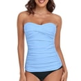 thumbnail image 2 of Ocean Blues Women's Twist Swimsuit Top Molded Cups Tummy Control Tankini Top Only, 2 of 7
