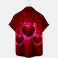 thumbnail image 2 of Midsumdr Mens Shirts 2025 Valentine's Day Fashion Love Heart Printed Single Pocket Shirts Casual Loose Plus Size Summer Shirts, 2 of 4