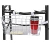 HealthSmart Universal Walker Storage Basket with Plastic Insert Tray and Cup Holder, No Tools Needed, White