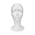 thumbnail image 1 of Cabeza de maniquí de espuma de poliestireno, exhibición de cabeza de peluca de espuma blanca (1 PAQUETE), practique o perfeccione una variedad de técnicas de peinado, 1 of 5