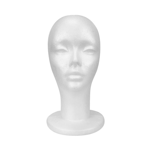 Cabeza de maniquí de espuma de poliestireno, exhibición de cabeza de peluca de espuma blanca (1 PAQUETE), practique o perfeccione una variedad de técnicas de peinado