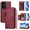 Red, variant on For TCL 50 XL 5G 6.78-inch Wallet Case for Women Men Multi-Card Slots Zipper Wallet Leather Phone Case,Black,For TCL 50 XL 5G