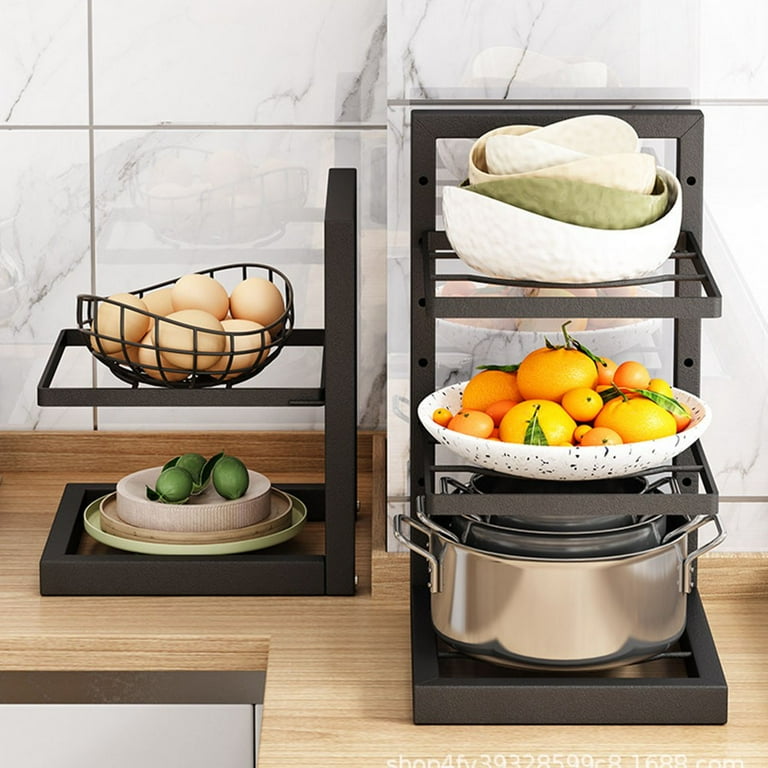 Pot Organizer Rack Under Cabinet Heavy Duty Pan Rack Under Sink Storage Tiers A Walmart