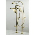 thumbnail image 2 of Kingston Brass CCK103T2 Vintage Freestanding Clawfoot Tub Faucet Package with Supply Lines and Hand Shower, Polished Brass, 2 of 7