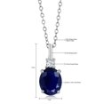 thumbnail image 4 of Gem Stone King 2.55 Cttw Blue Sapphire Necklace for Women | 925 Sterling Silver | Gemstone Birthstone | Oval 9X7MM Pendant Necklace | With 18 inch Silver Chain, 4 of 4