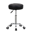 thumbnail image 1 of KKTONER Tabouret Rond à Roulettes Chaise en Cuir PU Hauteur Réglable Tabouret de Magasin Pivotant Travail de Dessin SPA Salon Médical Tabourets avec Roues Chaise de Bureau Noir, 1 of 4