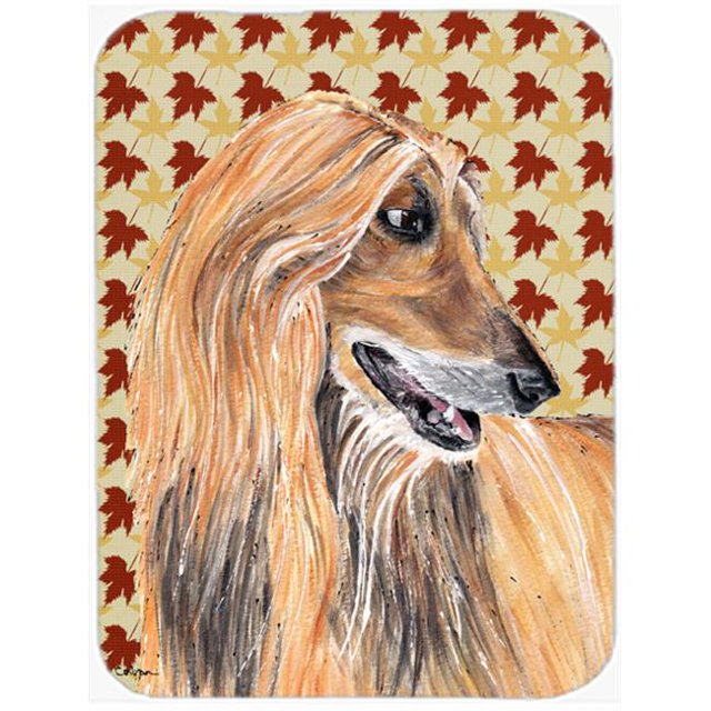 Carolines Treasures SC9504MP 7.75 x 9.25 In. Afghan Hound Fall Leaves Mouse Pad- Hot Pad Or Trivet