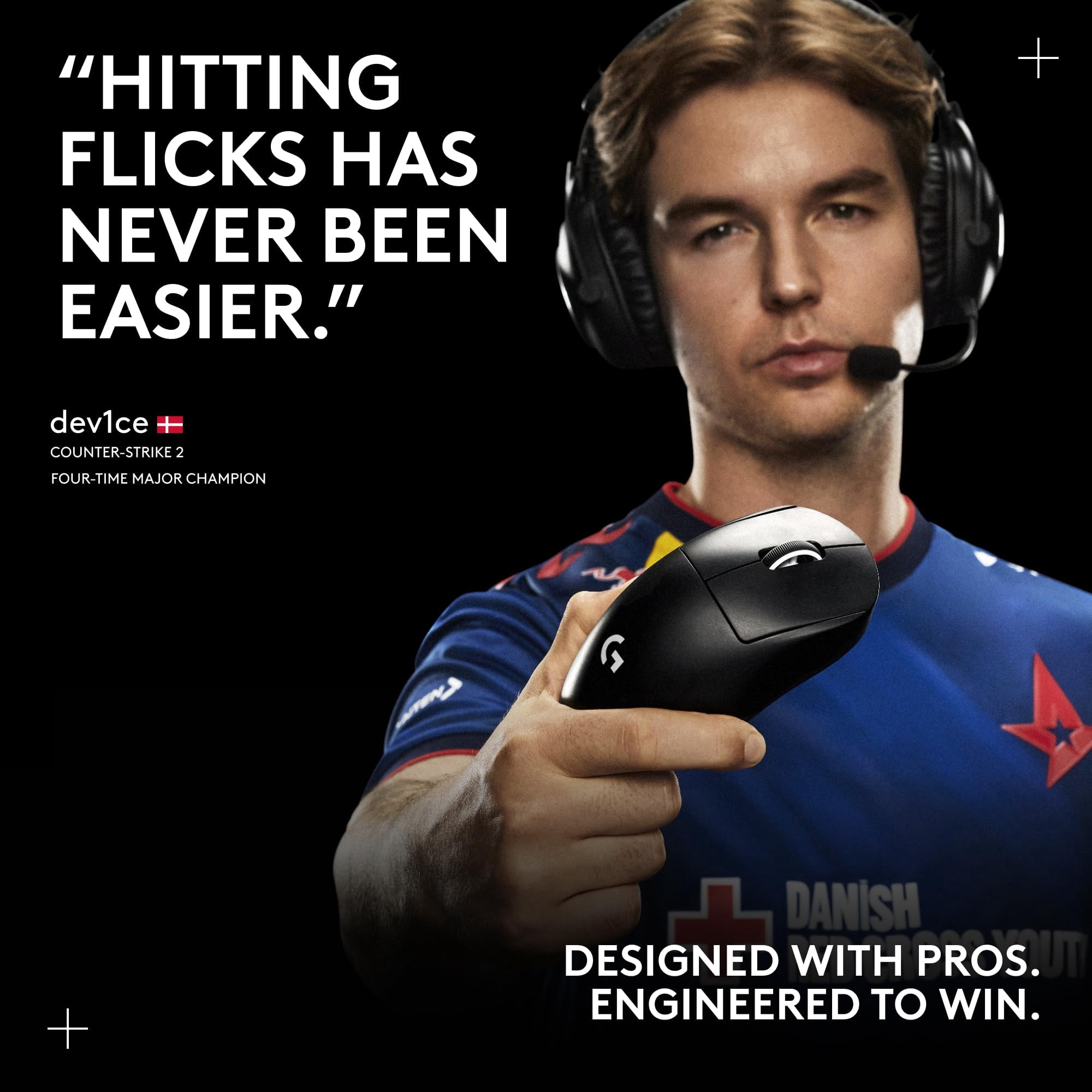 Logitech PRO X SUPERLIGHT 2 DEX Wireless Gaming Mouse, Lightweight 60g Pro-grade Right-handed Mouse with 44L DPI Sensor and Up to 8k Hz Polling for PC/Mac