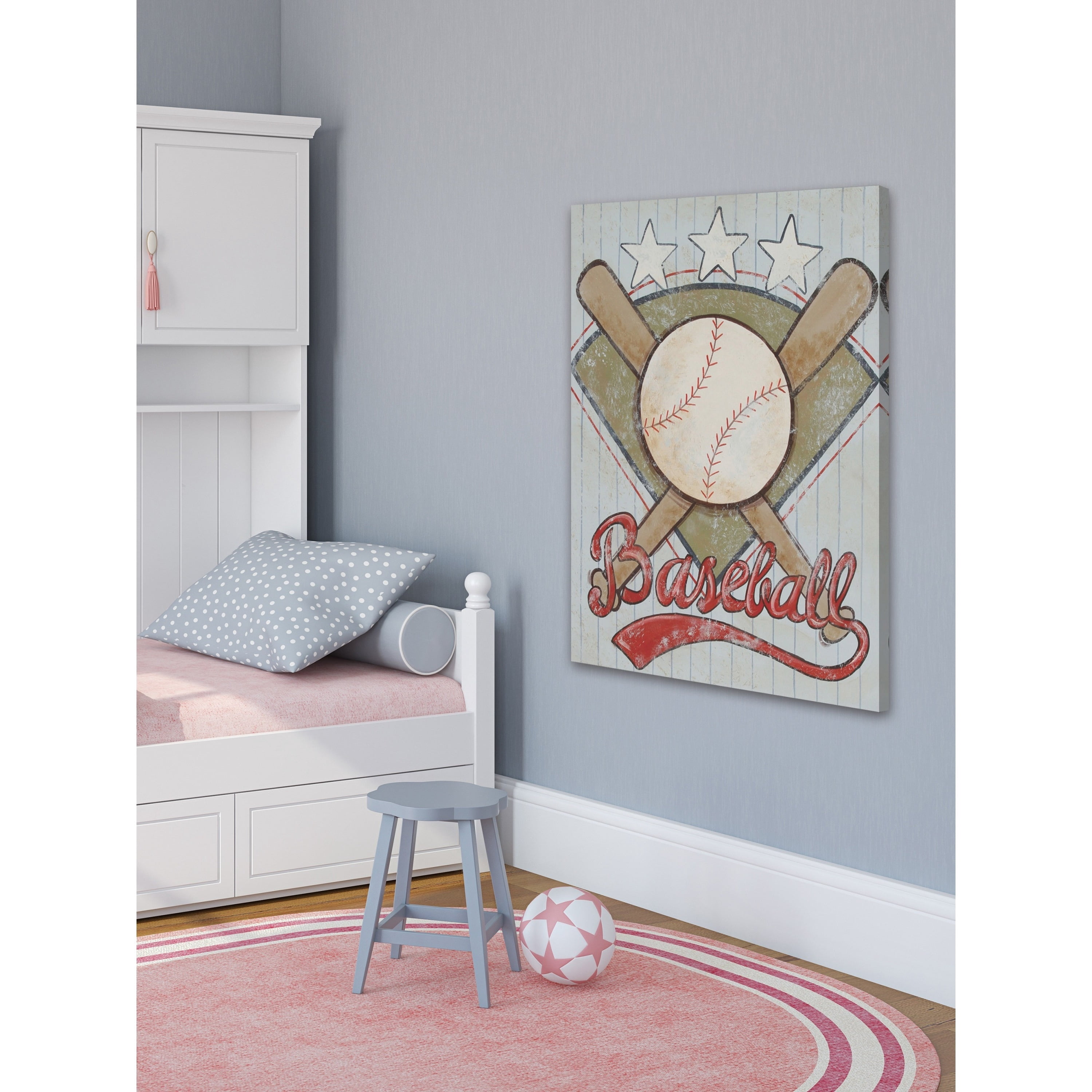 "Baseball Stars" by Reesa Qualia Painting Print on Wrapped Canvas