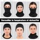 thumbnail image 2 of Casco negro, casco de motocicleta, casco elástico con polaina para el cuello, adecuado para deportes, ciclismo, esquí, snowboard y senderismo, suave y cómodo, transpirable y resistente al viento., 2 of 5