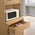 thumbnail image 5 of Hodedah Freestanding Kitchen Storage Cabinet w/ Open Space for Microwave, Beech, 5 of 5