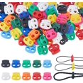thumbnail image 1 of 50Pcs 10 Colors Plastic Spring Rope Buckle Cord Locks Mixed Color 21x23x6.5mm Hole: 5.5mm 5pcs/color, 1 of 6