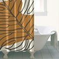 thumbnail image 5 of Small Stall Narrow Shower Curtain 36"W x 72"L – Tropical Bohemian Leaves, Mid-Century Abstract Boho Botanical Bathroom Decor, Vintage Floral Palm Leaf Pattern, Rustic Tribal Folk Style, 5 of 5