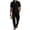 Black-men's sets, variant on Mens Sets 2 Piece Outfits Casual Button Down Short Sleeve Shirts Matching Cargo Pants with Pockets Lightweight Breathable Athletic Workout Sets,Army Green,S