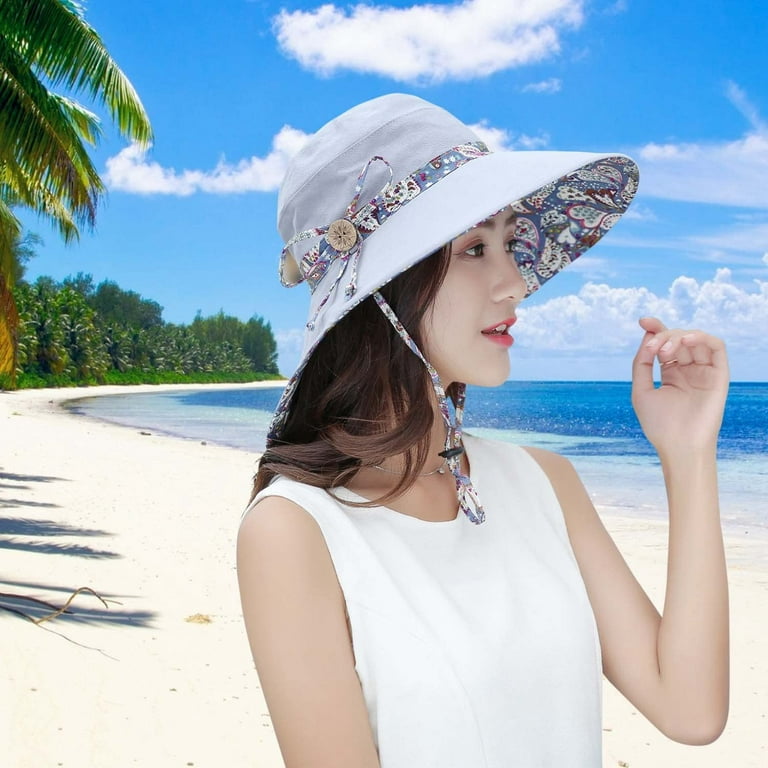 Mier Sun Hats for Women Packable Sun Hat Wide Brim UV Protection Beach Sun Cap - Gray, Women's, Size: One Size