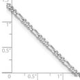 thumbnail image 2 of 925 Sterling Silver Rhodium Plated 2.5mm Figaro Chain Necklace 22 Inch Chain Necklace for Women and Men, 2 of 2